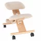 Ergonomikus térdelőszék, krémszínű/bükkfa, GROCO
