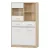 Vitrines szekrény 2D1W1S/80, fehér/tölgy sonoma, TEYO