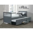 Ágy pótággyal, 90x200, szürke,  AUSTIN NEW