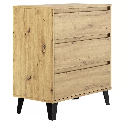 Komód, artisan tölgy, BOGAN NEW 3S70