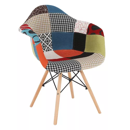 Fotel, patchwork/bükk, TOBO 4 NEW