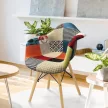 Fotel, patchwork/bükk, TOBO 4 NEW