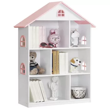 Gyerek könyvespolc, fehér/rózsaszín, MAISON TYP 1