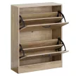 Cipőtároló, 2 soros, tölgy, BOTNIX