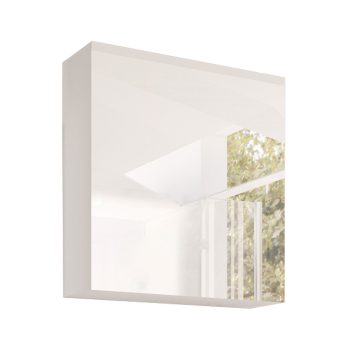   Tükrösszekrény, fehér/ fehér extra magas  HG fény, MASON WH14