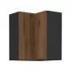 Felső sarokszekrény okapi dió/fekete, MENZO 60x60 GN-72 2F