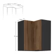 Felső sarokszekrény okapi dió/fekete, MENZO 60x60 GN-72 2F
