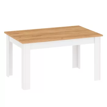   Étkezőasztal, fehér alba/tölgy craft arany, 135-184x86 cm, LANZETTE S