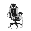 Irodai/gamer szék RGB LED világítással, fekete/fehér, JOVELA