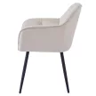 Dizájnos fotel, bézs Velvet szövet, FEDRIS NEW