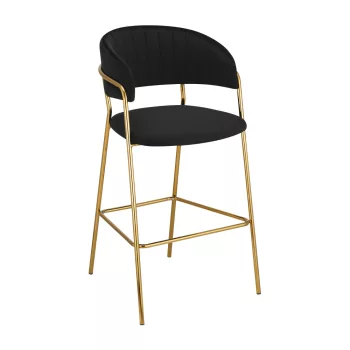   Design bárszék, fekete Velvet szövet/gold króm arany, DASMIN TYP 2
