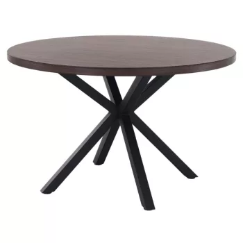   Étkezőasztal, sötét tölgy/fekete, átmérő 120 cm, MEDOR