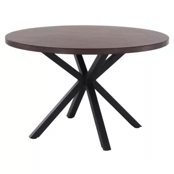   Étkezőasztal, sötét tölgy/fekete, átmérő 120 cm, MEDOR