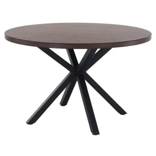 Étkezőasztal, sötét tölgy/fekete, átmérő 120 cm, MEDOR