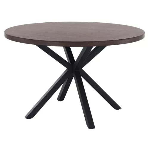 Étkezőasztal, sötét tölgy/fekete, átmérő 120 cm, MEDOR