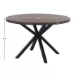 Étkezőasztal, sötét tölgy/fekete, átmérő 120 cm, MEDOR