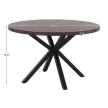 Étkezőasztal, sötét tölgy/fekete, átmérő 120 cm, MEDOR