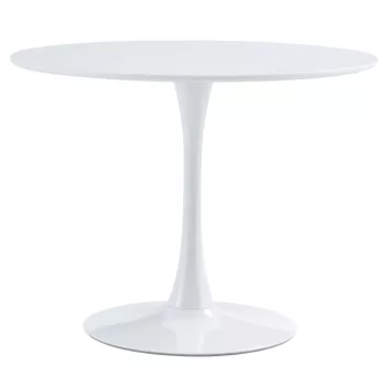   Étkezőasztal, kerek, fehér, matt, átmérő 110 cm, REVENTON NEW