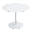 Étkezőasztal, kerek, fehér, matt, átmérő 110 cm, REVENTON NEW