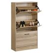 Cipőtároló, 3 soros, tölgy, BOTORIA
