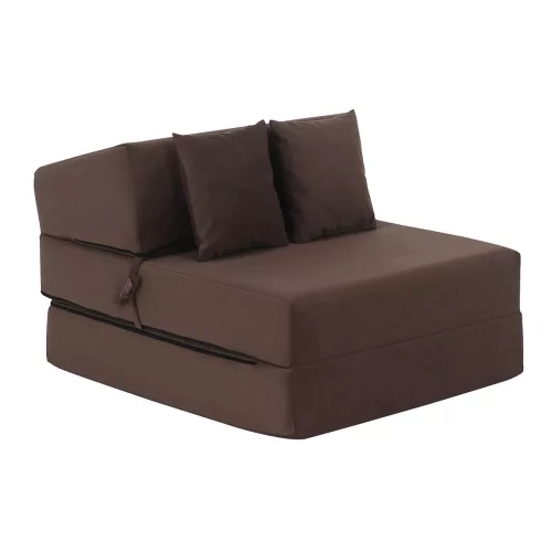 Összecsukható matrac/fotel, 2v1, barna Taupe, PELOS