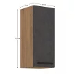 Felsőszekrény, szürke matt/tölgy lancelot, VEGA 30 G-72 1F