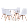 Étkezőasztal, fehér/bükk, átmérő 80 cm, ELCAN NEW TYP 2