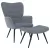 Fotel lábtartóval, szürke Velvet szövet/fekete, HABEN