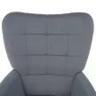 Fotel lábtartóval, szürke Velvet szövet/fekete, HABEN