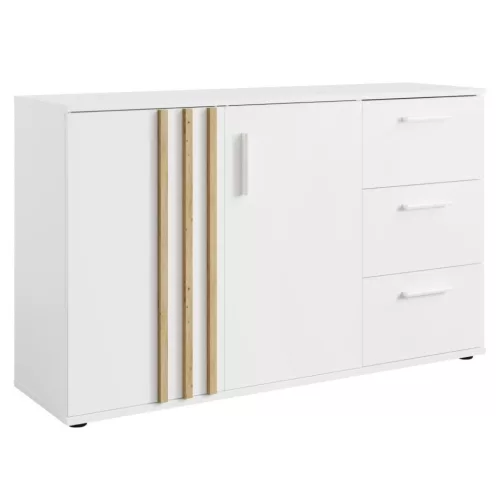 Komód, 2D3S, fehér/artisan tölgy, TOLIS TYP 3