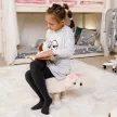 Zsámoly bárány alakban, Velvet szövet fehér/rózsaszín/természetes, LOLA