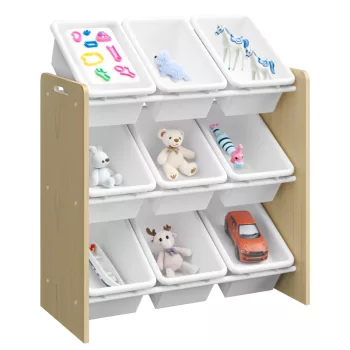 Rendszerező/játéktároló polc, természetes/fehér, BOIS