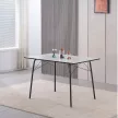 Étkezőasztal, fehér/fekete, 120x75x75 cm, NALAK TYP 2
