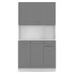 Hatajtós szekrény, fehér/grafit, PELION NEW