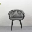 Étkezőszék, sötétszürke Velvet szövet/fekete, BLER