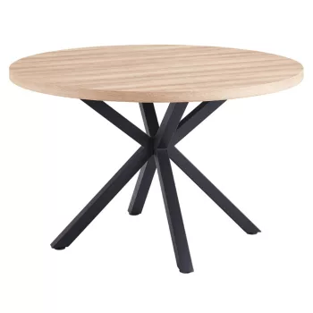   Étkezőasztal, sonoma tölgy/fekete, átmérő 120 cm, MEDOR