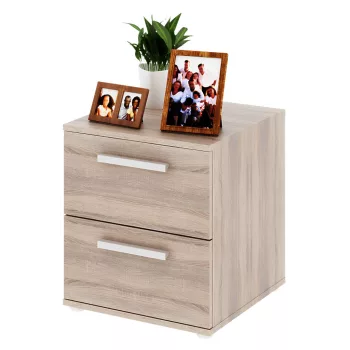   Alacsony szekrény 2 fiókkal keskeny, DTD laminált, tölgy sonoma, DUNAJ  TYP9