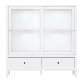 Alacsony vitrin 2W2S, fehér, OLJE