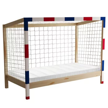   Montessori ágy, természetes/fehér/kék/piros, 90x200, FUTAL
