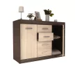 Komód, DTD/MDF, tölgy világos/tölgy sötét, KORINA