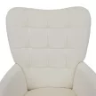 Fotel lábtartóval, fehér Velvet szövet/fekete, HABEN