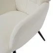 Fotel lábtartóval, fehér Velvet szövet/fekete, HABEN