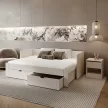 Kihúzható ágy, fehér, 90/180x200, ANTONY