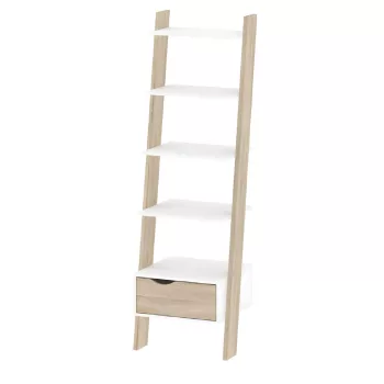 könyvespolc fiókkal, tölgy sonoma/fehér, OSLO 75385