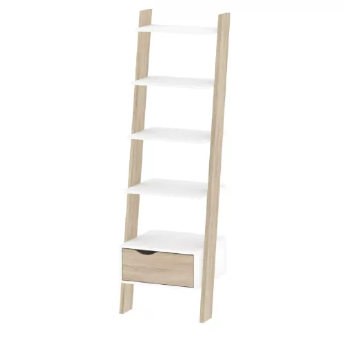 könyvespolc fiókkal, tölgy sonoma/fehér, OSLO 75385