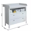 Komód pelenkázóasztallal 2S, fehér, OLJE
