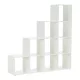 könyvespolc piramis, fehér, laminált DTD, NORAH