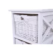 Komód, fa/vesszőfonás/szövet, fehér, RAFAELLO 3