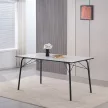 Étkezőasztal, fehér/fekete, 160x80x75 cm, NALAK TYP 3