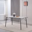 Étkezőasztal, fehér/fekete, 160x80x75 cm, NALAK TYP 3